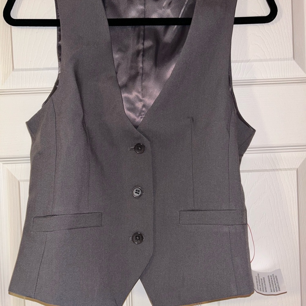 Gray Button-Up Vest
